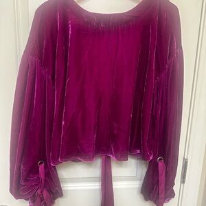 Free People Fuchsia V-Neck Sweater